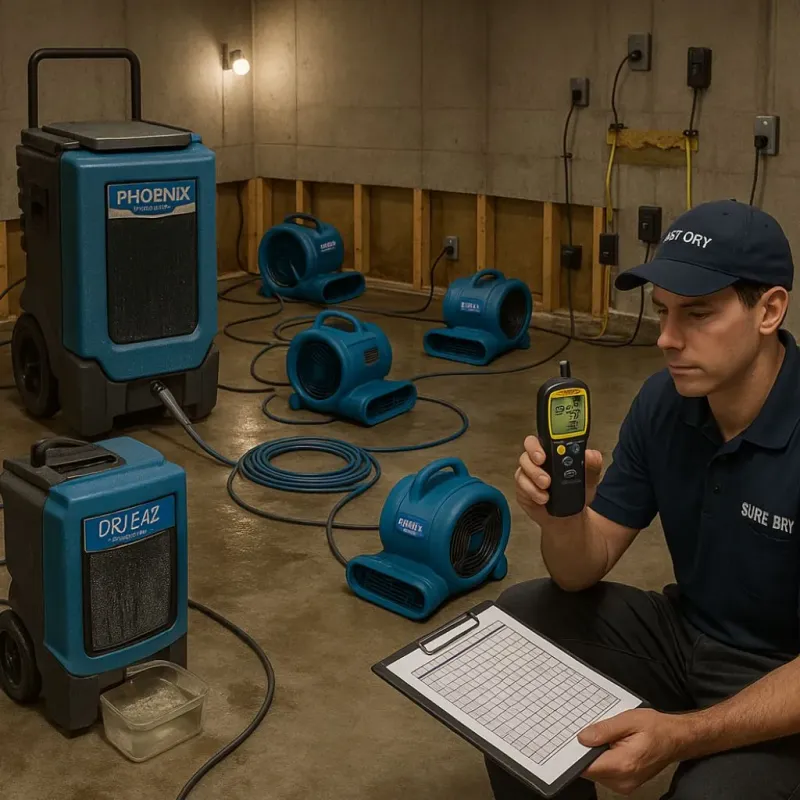 Structural Drying and Dehumidification process in Miller Place, NY